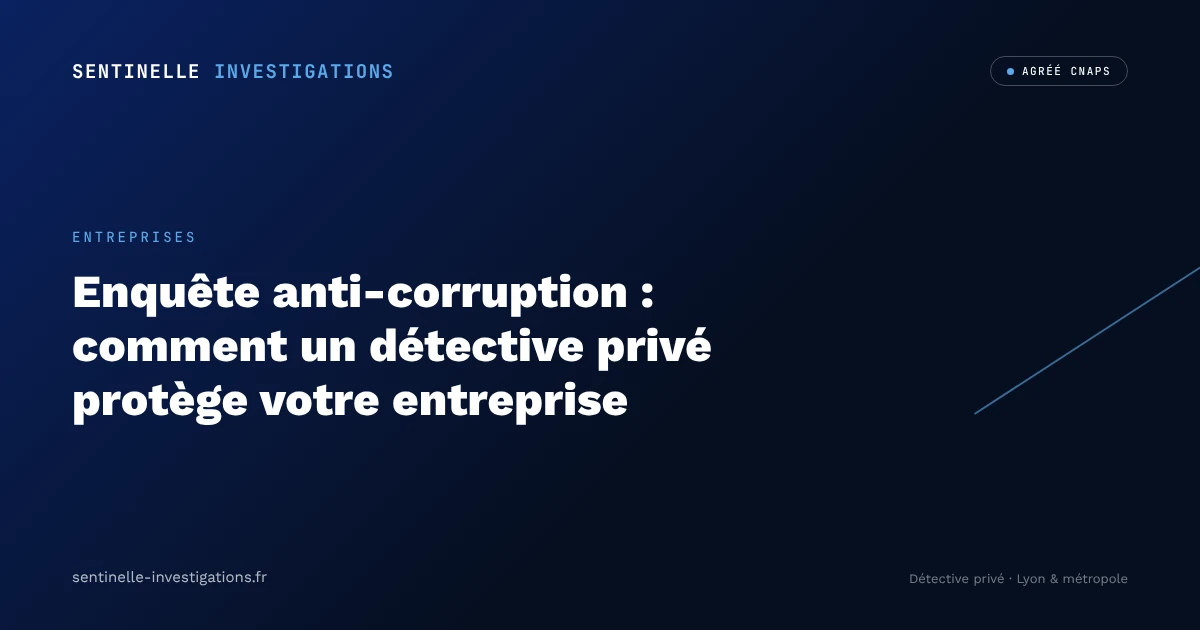 Enquête anti-corruption entreprise