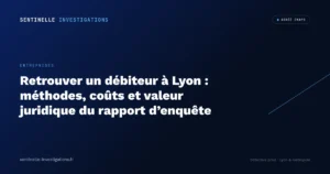 Retrouver un débiteur à Lyon : méthodes, coûts et valeur juridique du rapport d'enquête
